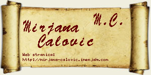 Mirjana Ćalović vizit kartica